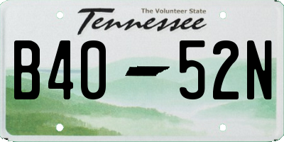 TN license plate B4052N