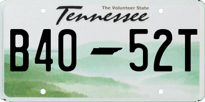 TN license plate B4052T