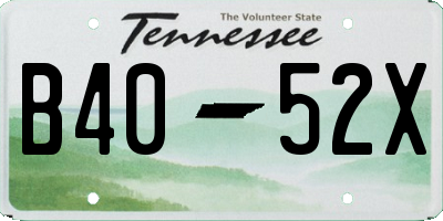 TN license plate B4052X