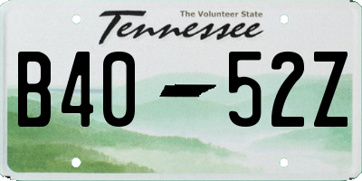 TN license plate B4052Z