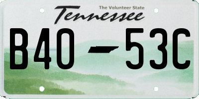 TN license plate B4053C