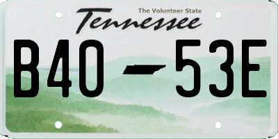 TN license plate B4053E