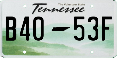 TN license plate B4053F