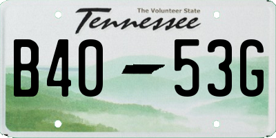 TN license plate B4053G