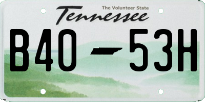 TN license plate B4053H