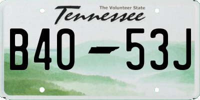 TN license plate B4053J