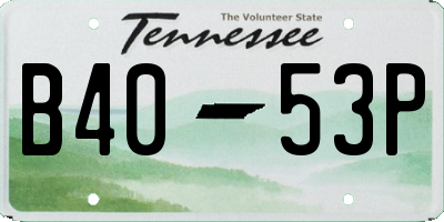 TN license plate B4053P