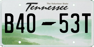 TN license plate B4053T