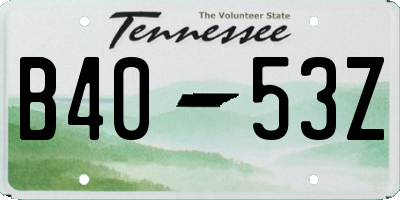 TN license plate B4053Z