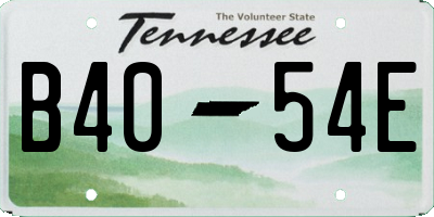 TN license plate B4054E