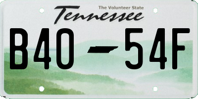TN license plate B4054F