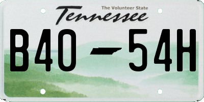TN license plate B4054H