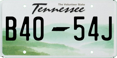 TN license plate B4054J