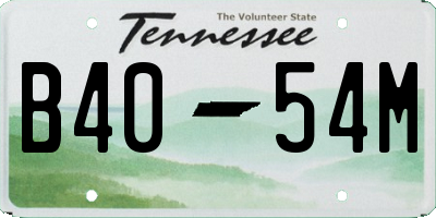 TN license plate B4054M