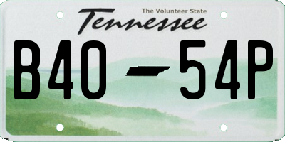TN license plate B4054P