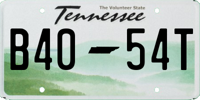 TN license plate B4054T