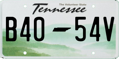 TN license plate B4054V