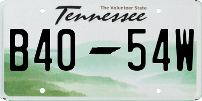 TN license plate B4054W