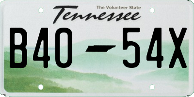 TN license plate B4054X