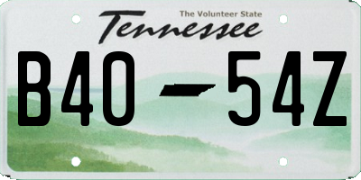 TN license plate B4054Z
