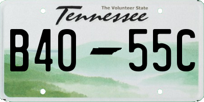 TN license plate B4055C