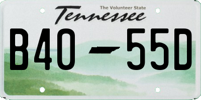 TN license plate B4055D