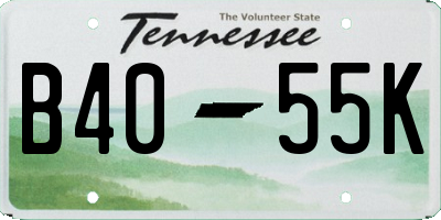 TN license plate B4055K