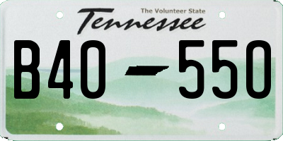 TN license plate B4055O