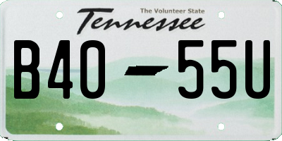 TN license plate B4055U