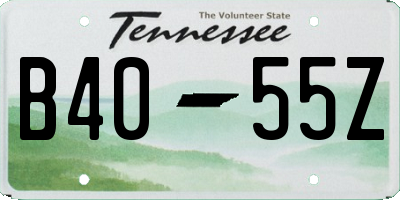 TN license plate B4055Z