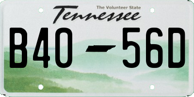 TN license plate B4056D