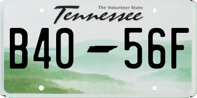 TN license plate B4056F