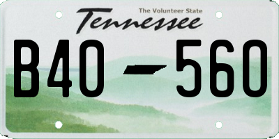 TN license plate B4056O