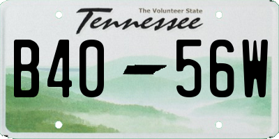TN license plate B4056W