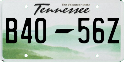 TN license plate B4056Z