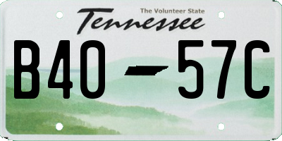 TN license plate B4057C