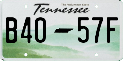 TN license plate B4057F