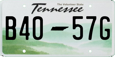 TN license plate B4057G