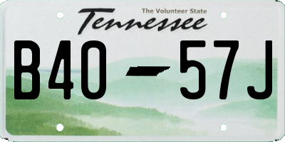 TN license plate B4057J