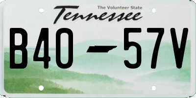 TN license plate B4057V
