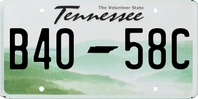 TN license plate B4058C
