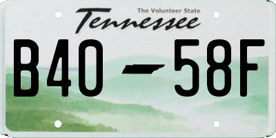 TN license plate B4058F