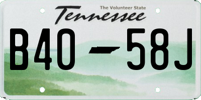 TN license plate B4058J