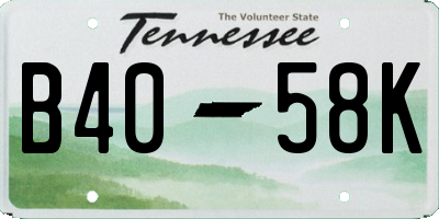 TN license plate B4058K
