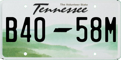 TN license plate B4058M