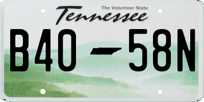TN license plate B4058N