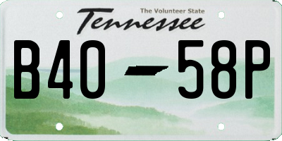 TN license plate B4058P