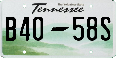 TN license plate B4058S