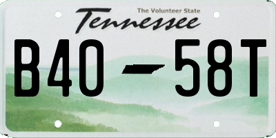 TN license plate B4058T