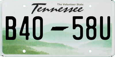 TN license plate B4058U